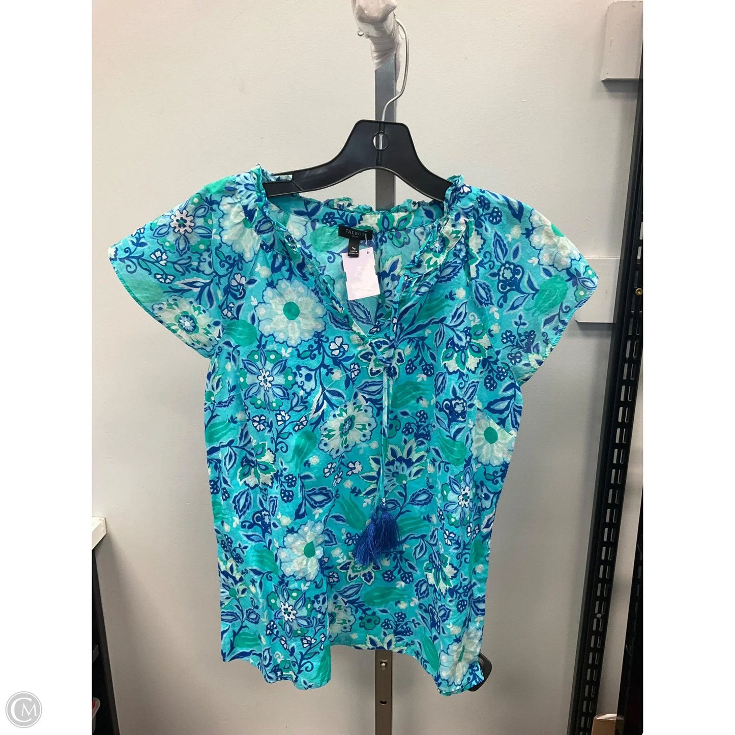 Top Short Sleeve By Talbots In Blue & Green, Size: Sp