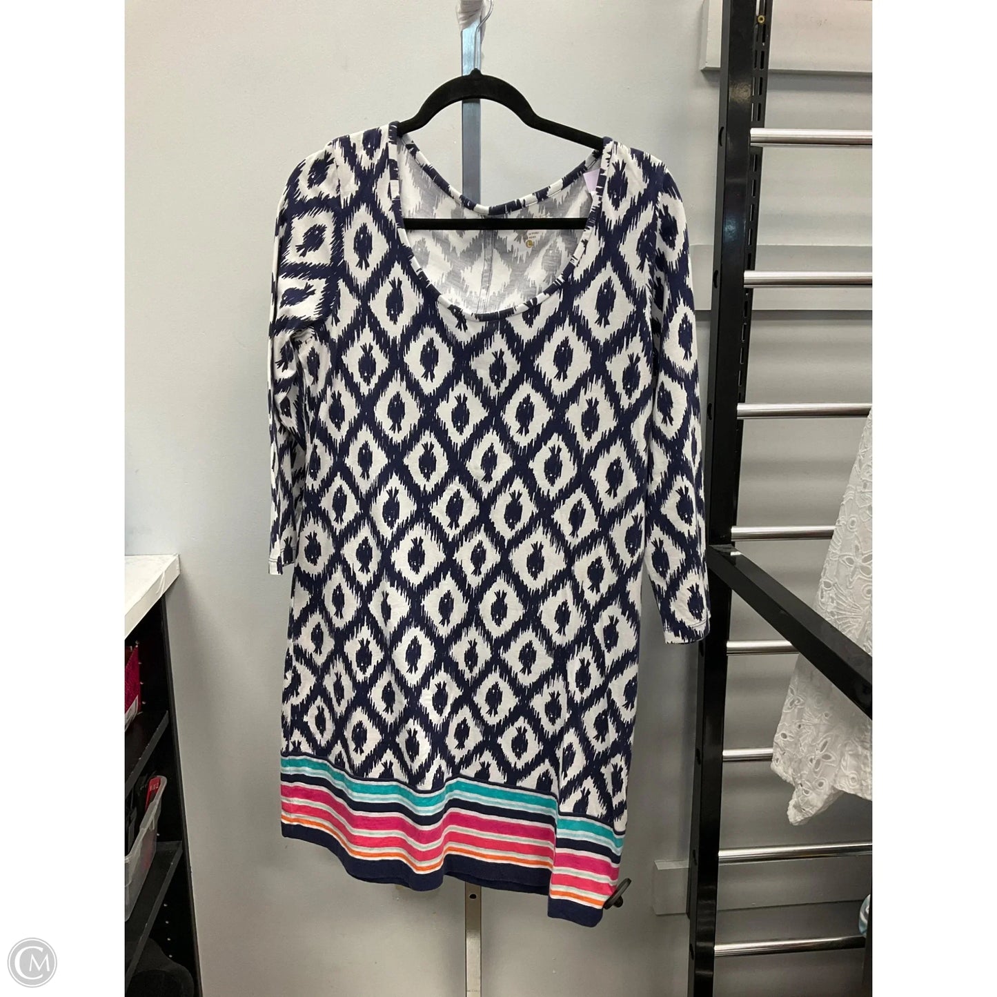 Dress Designer By Lilly Pulitzer In Blue & White, Size: L