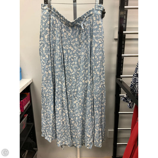 Skirt Maxi By Torrid In Blue & White, Size: 4x