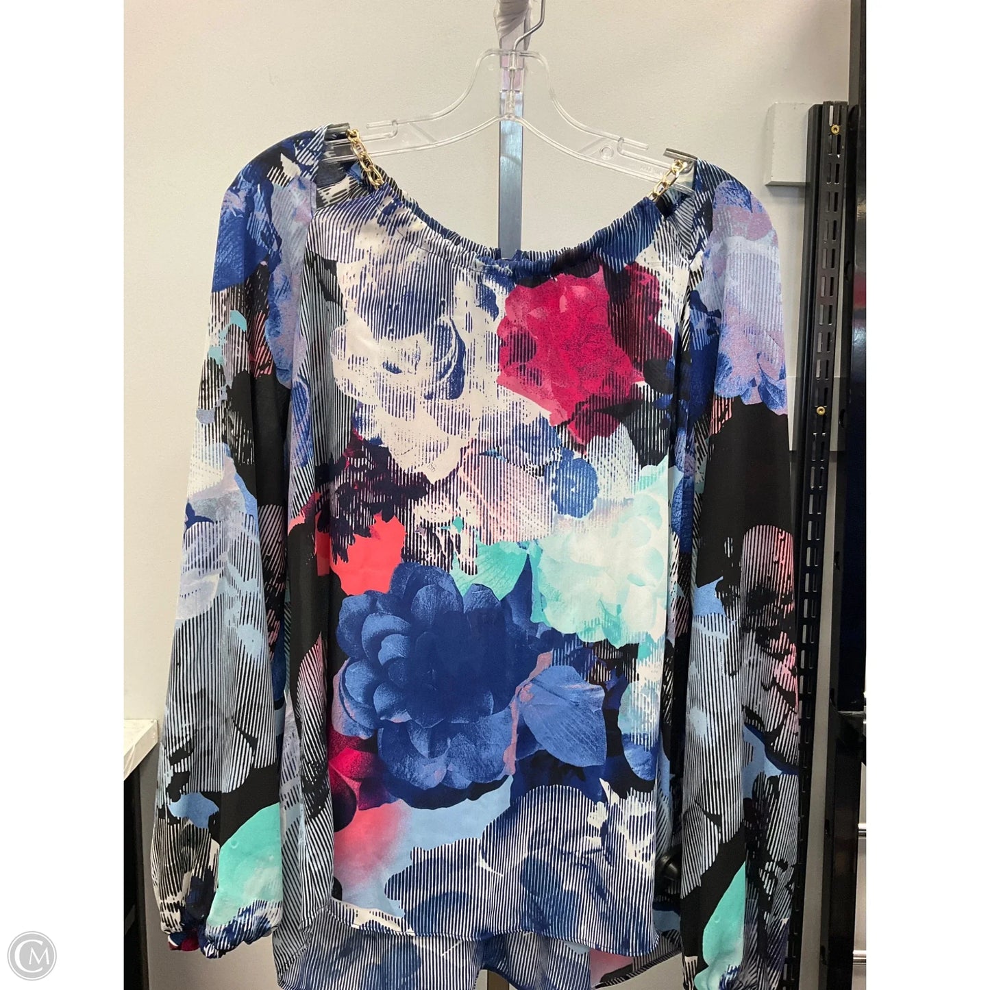 Top Long Sleeve By Bold Elements In Blue & Pink, Size: Xl