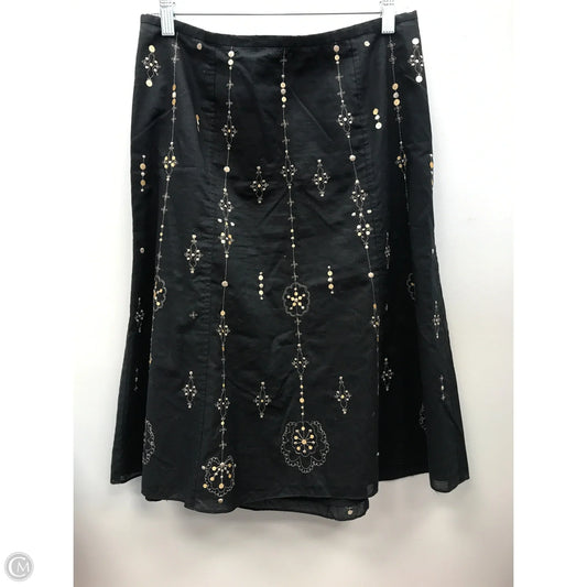 Skirt Midi By Ann Taylor In Black & Gold, Size: 8p