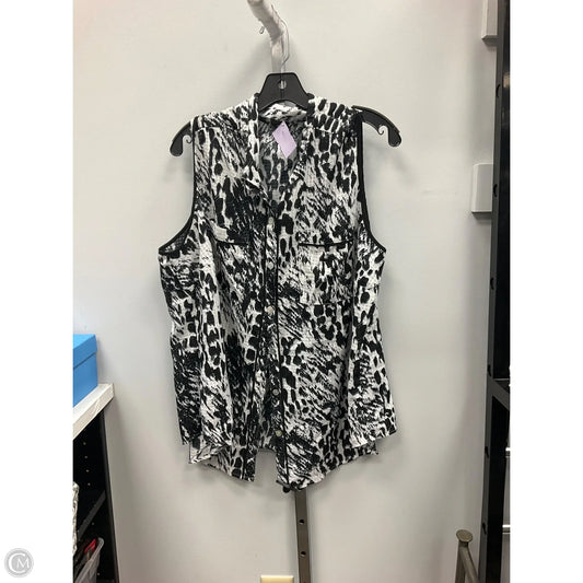 Top Sleeveless By Elementz In Black & White, Size: 3x