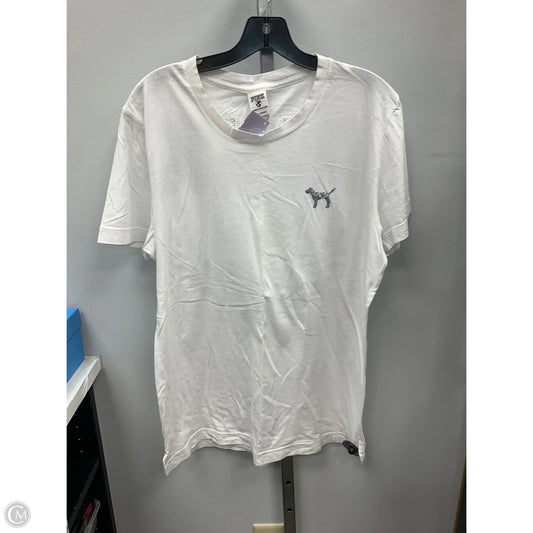 Top Short Sleeve Basic By Pink In White, Size: L