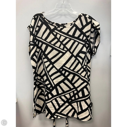 Top Short Sleeve By Ann Taylor In Black & Cream, Size: L