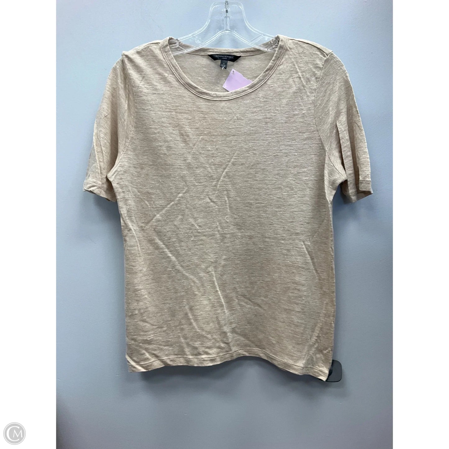 Top Short Sleeve By Banana Republic In Tan, Size: Mp