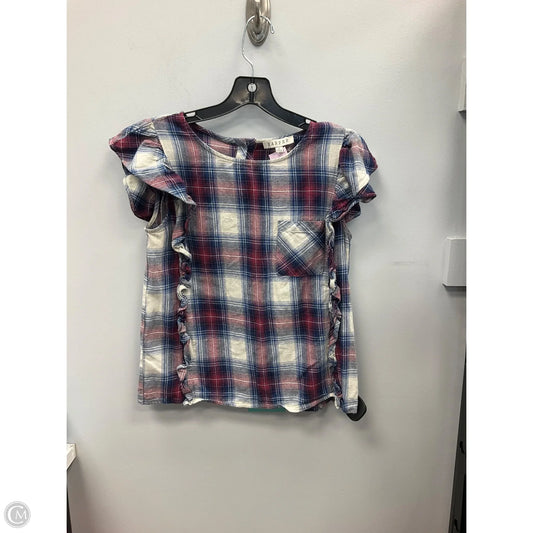 Top Sleeveless By Harper In Plaid Pattern, Size: S