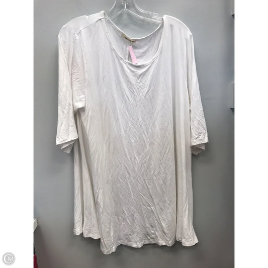 Top Short Sleeve Basic By Clothes Mentor In White, Size: 2x
