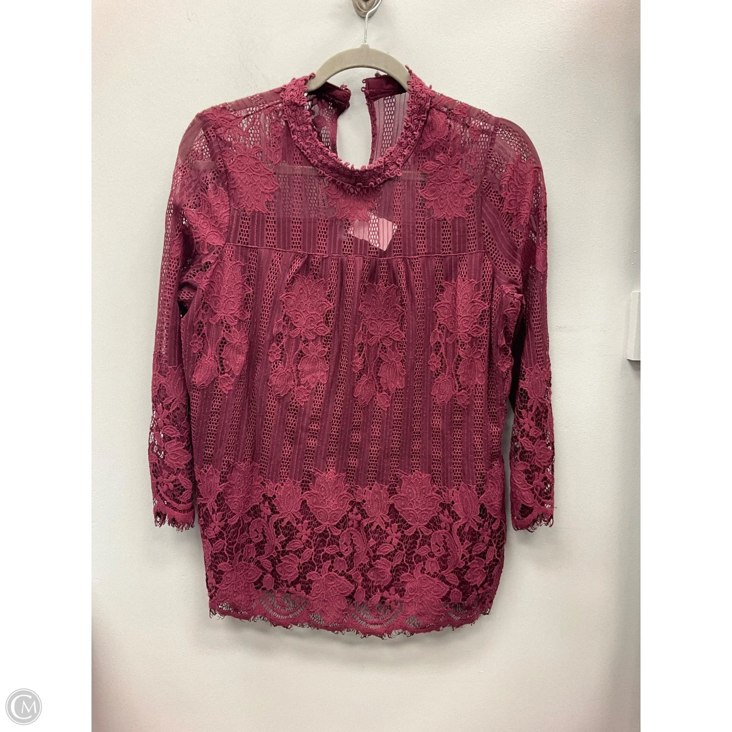 Top Long Sleeve By Soho Apparel In Maroon, Size: M