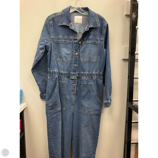 Jumpsuit By Celebrity Pink In Blue Denim, Size: L