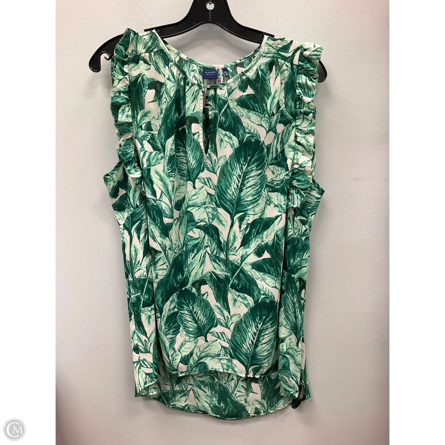 Top Sleeveless By Kaari Blue In Green, Size: Xl