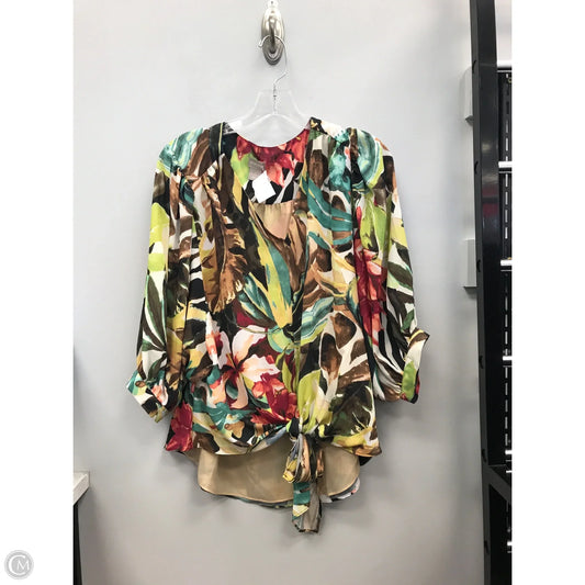 Top Long Sleeve By Chicos In Multi-colored, Size: M