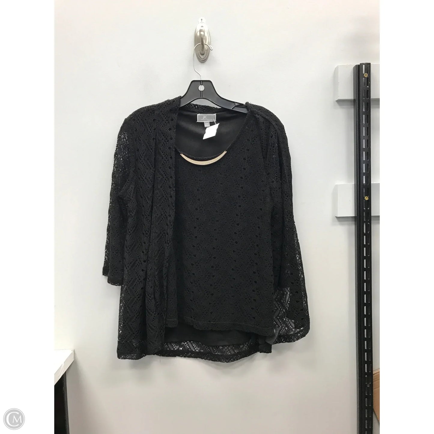 Top Long Sleeve By Jm Collections In Black & Gold, Size: Mp