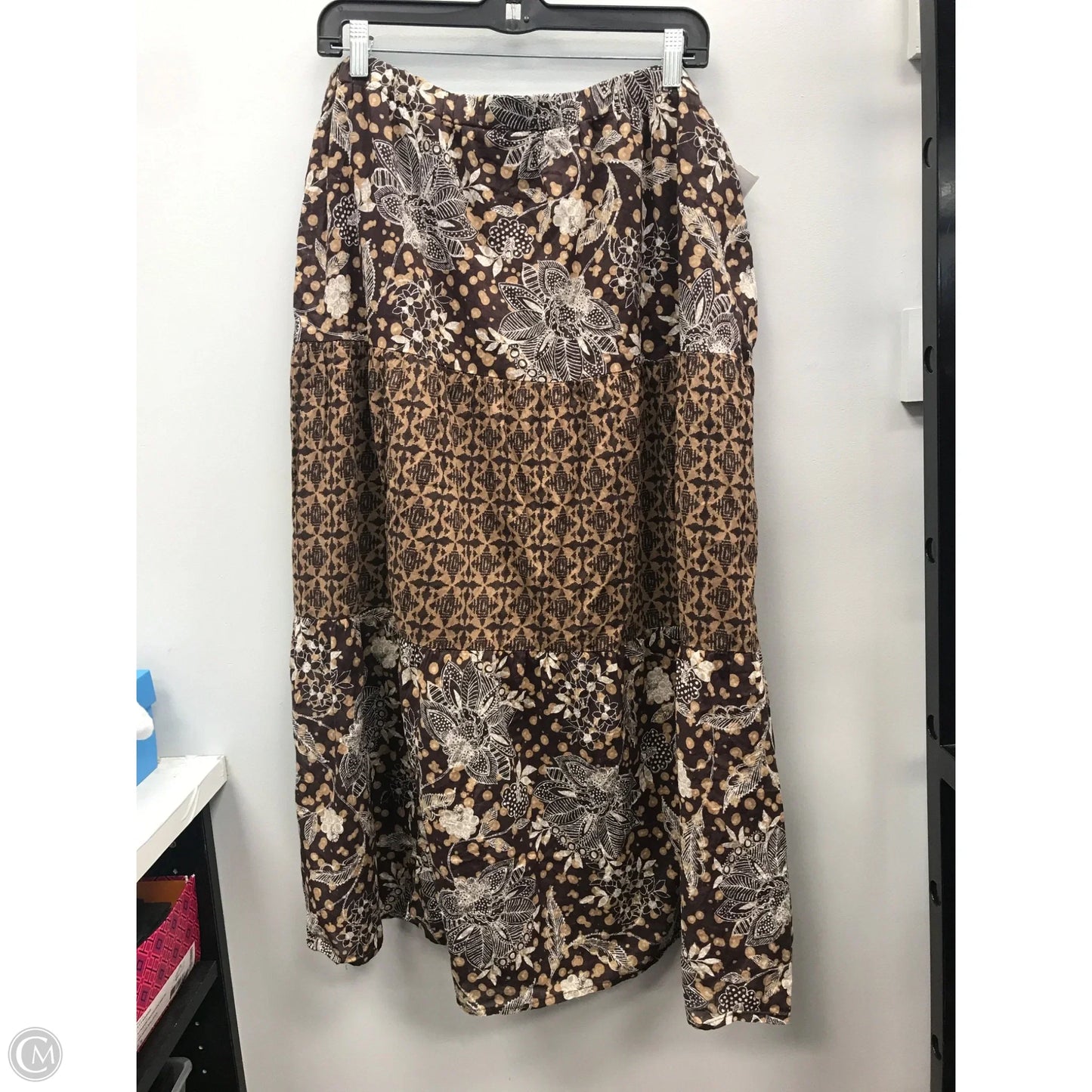 Skirt Midi By Basic Editions In Brown, Size: Xl