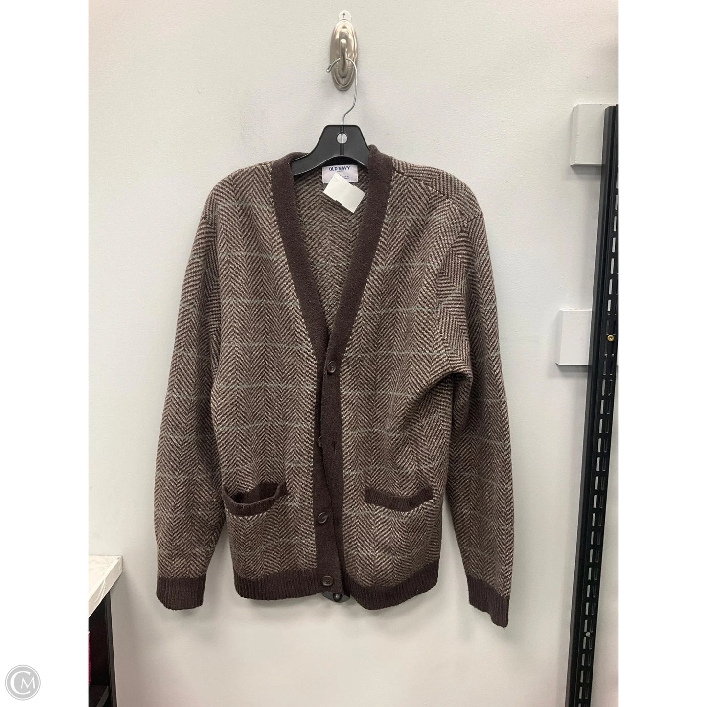 Sweater Cardigan By Old Navy In Brown & Green, Size: M