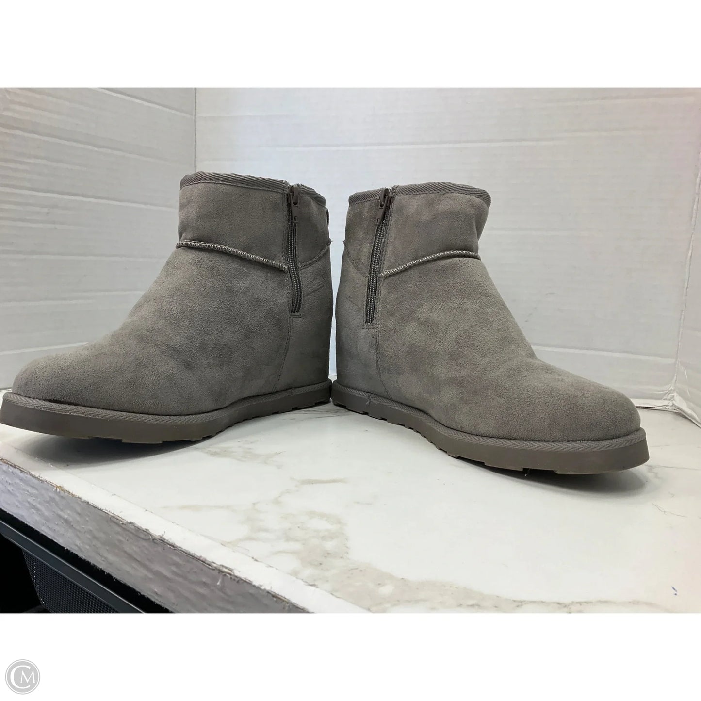 Boots Ankle Flats By Cushionaire In Grey, Size: 7.5