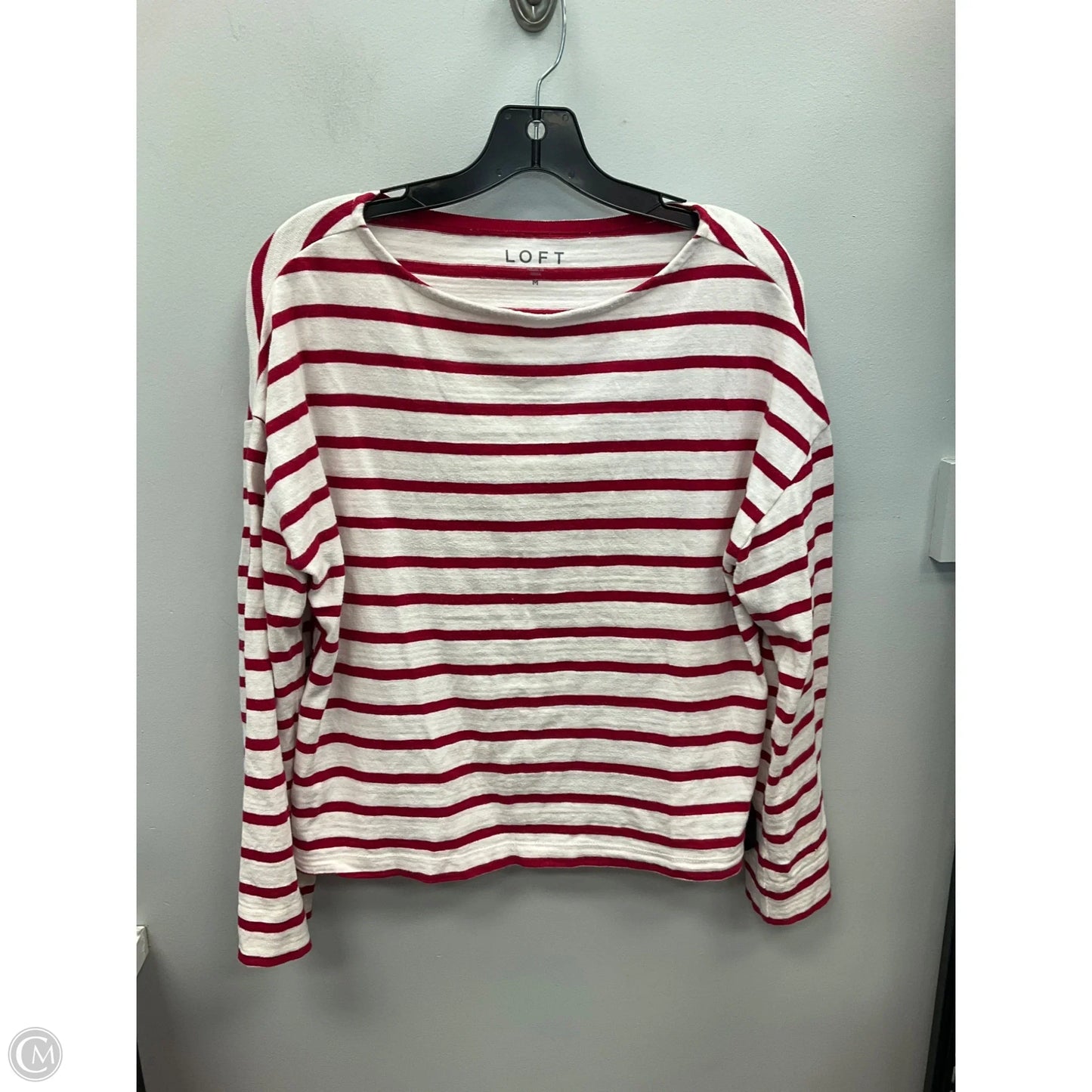 Top Long Sleeve By Loft In Striped Pattern, Size: M