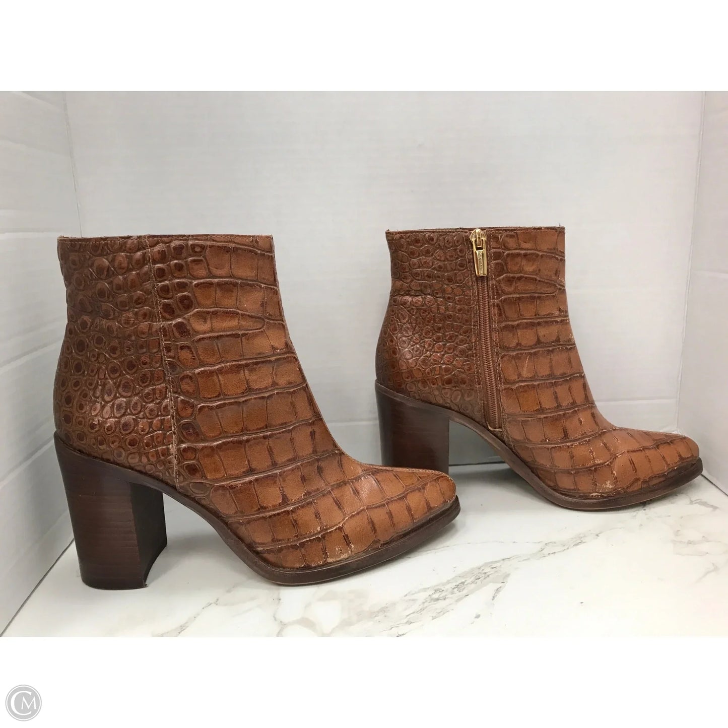 Boots Ankle Heels By Vince Camuto In Snakeskin Print, Size: 8.5