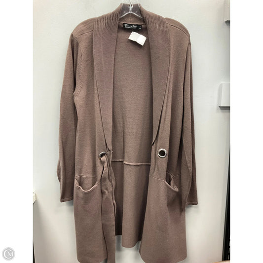 Sweater Cardigan By New York And Co In Taupe, Size: L