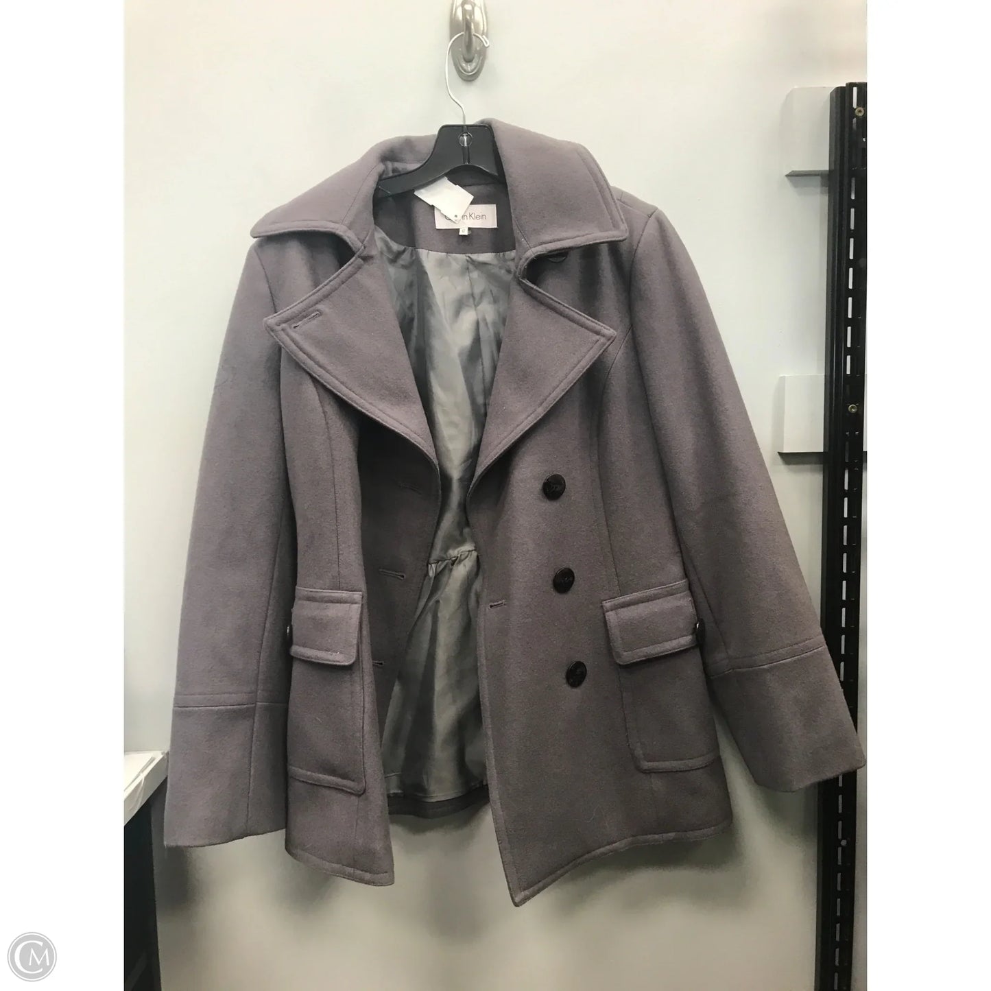 Coat Wool By Calvin Klein In Purple, Size: 12