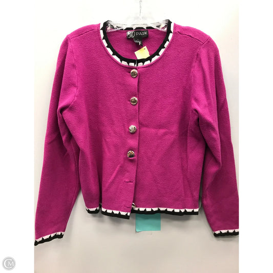 Sweater Cardigan By Clothes Mentor In Pink, Size: L