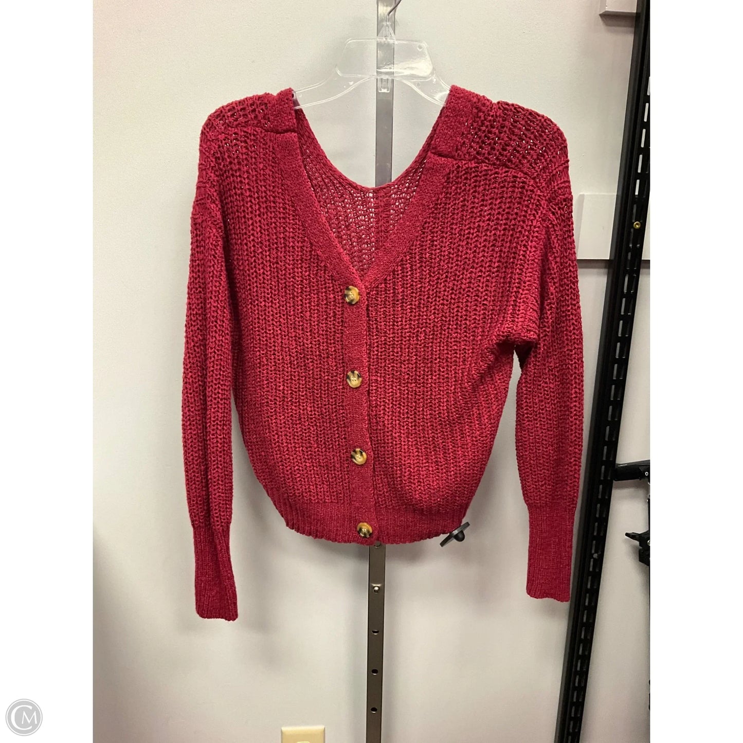 Sweater Cardigan By Mi Ami In Red, Size: L