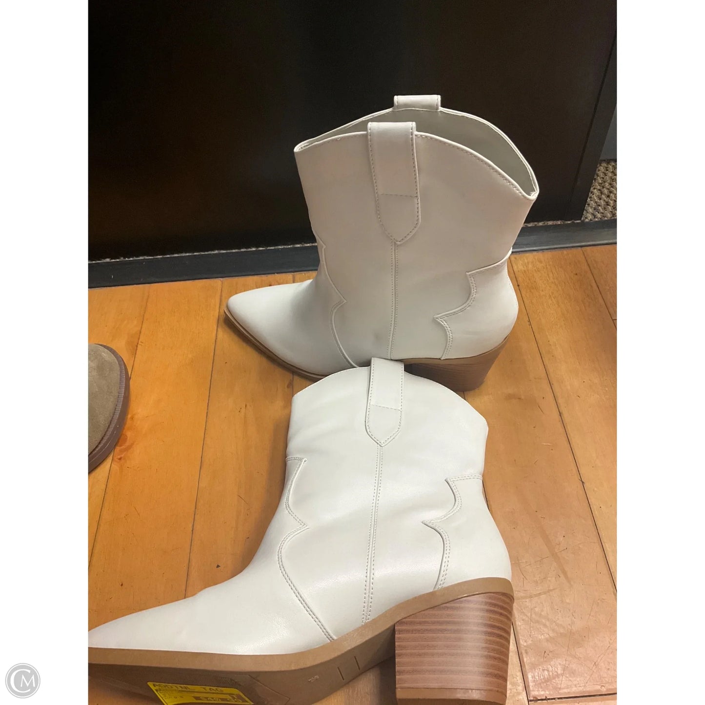 Boots Western By Journee In White, Size: 9.5