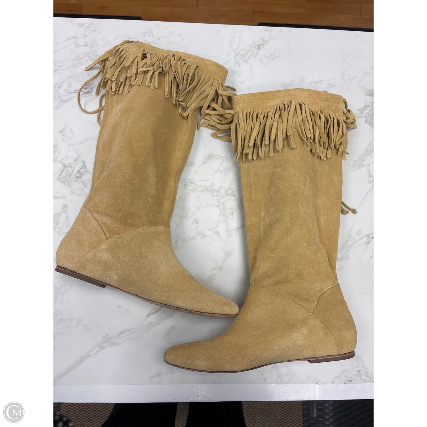 Boots Knee Flats By Clothes Mentor In Yellow, Size: 9.5
