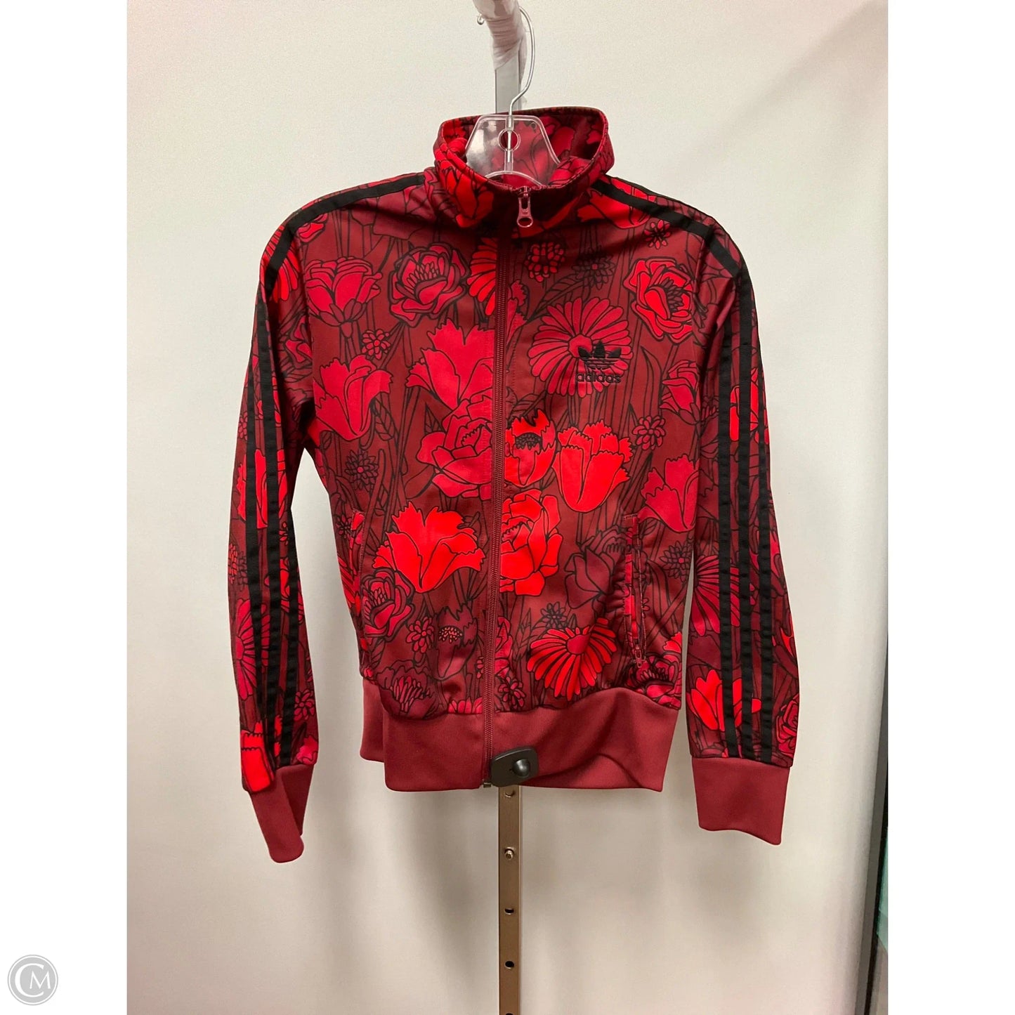 Athletic Jacket By Adidas In Red, Size: S