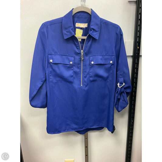 Top Long Sleeve By Michael By Michael Kors In Blue, Size: S
