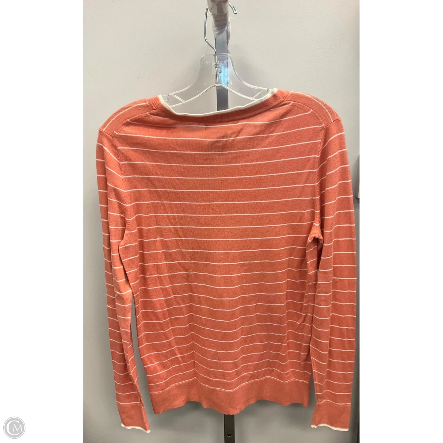 Top Long Sleeve By Banana Republic In Striped Pattern, Size: M