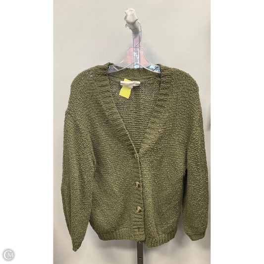 Sweater Cardigan By Loft In Green, Size: M
