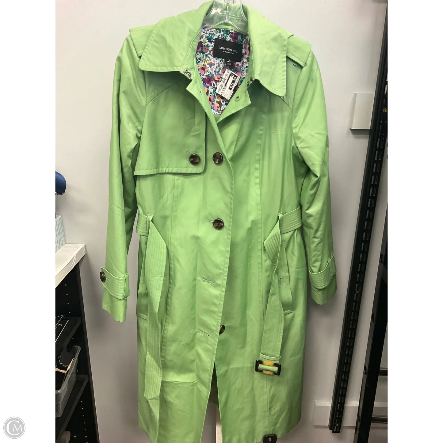 Coat Raincoat By London Fog In Green, Size: M