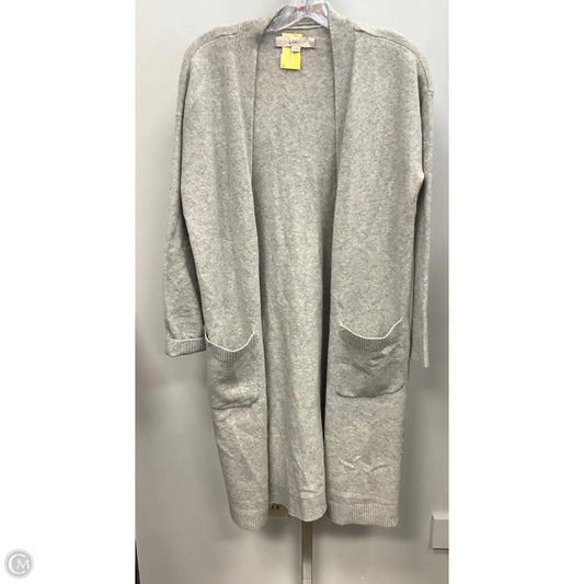 Sweater Cardigan By Loft In Grey, Size: M