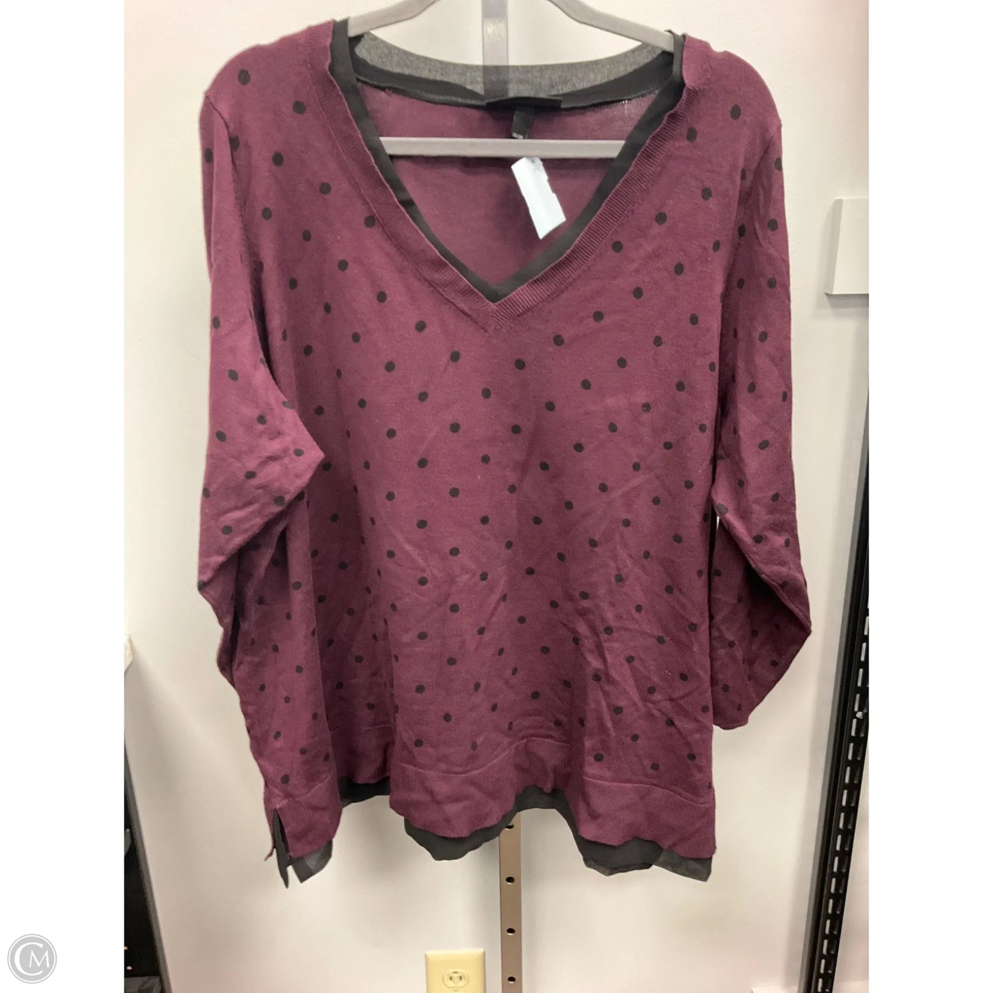 Top Long Sleeve By Lane Bryant In Polkadot Pattern, Size: 3x