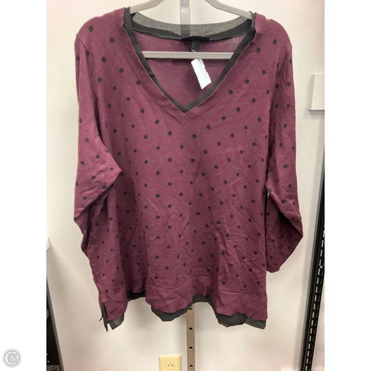 Top Long Sleeve By Lane Bryant In Polkadot Pattern, Size: 3x