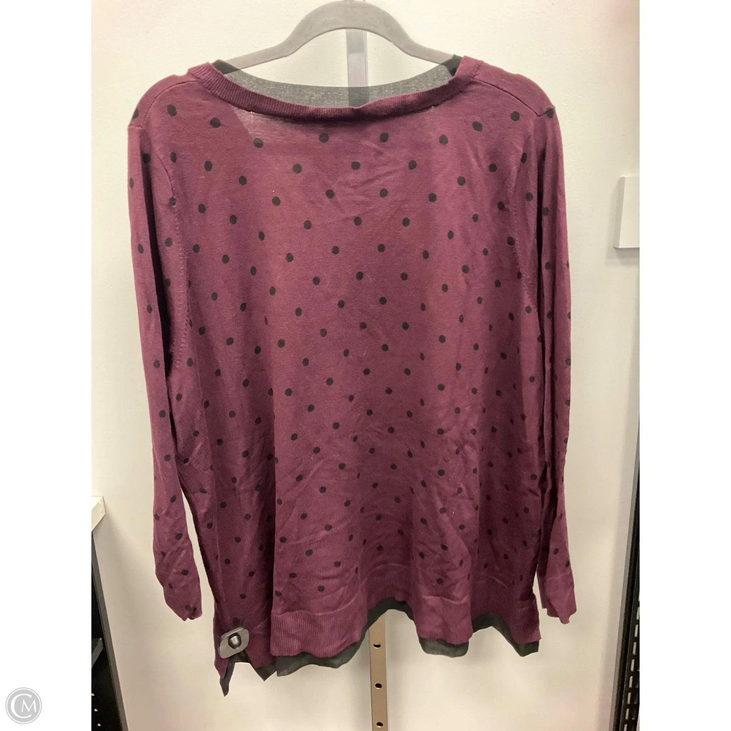 Top Long Sleeve By Lane Bryant In Polkadot Pattern, Size: 3x