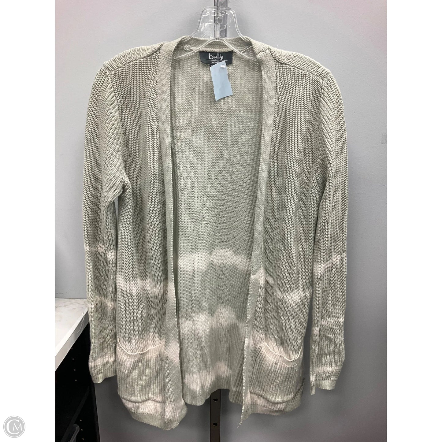 Sweater Cardigan By Belldini In Green & White, Size: M