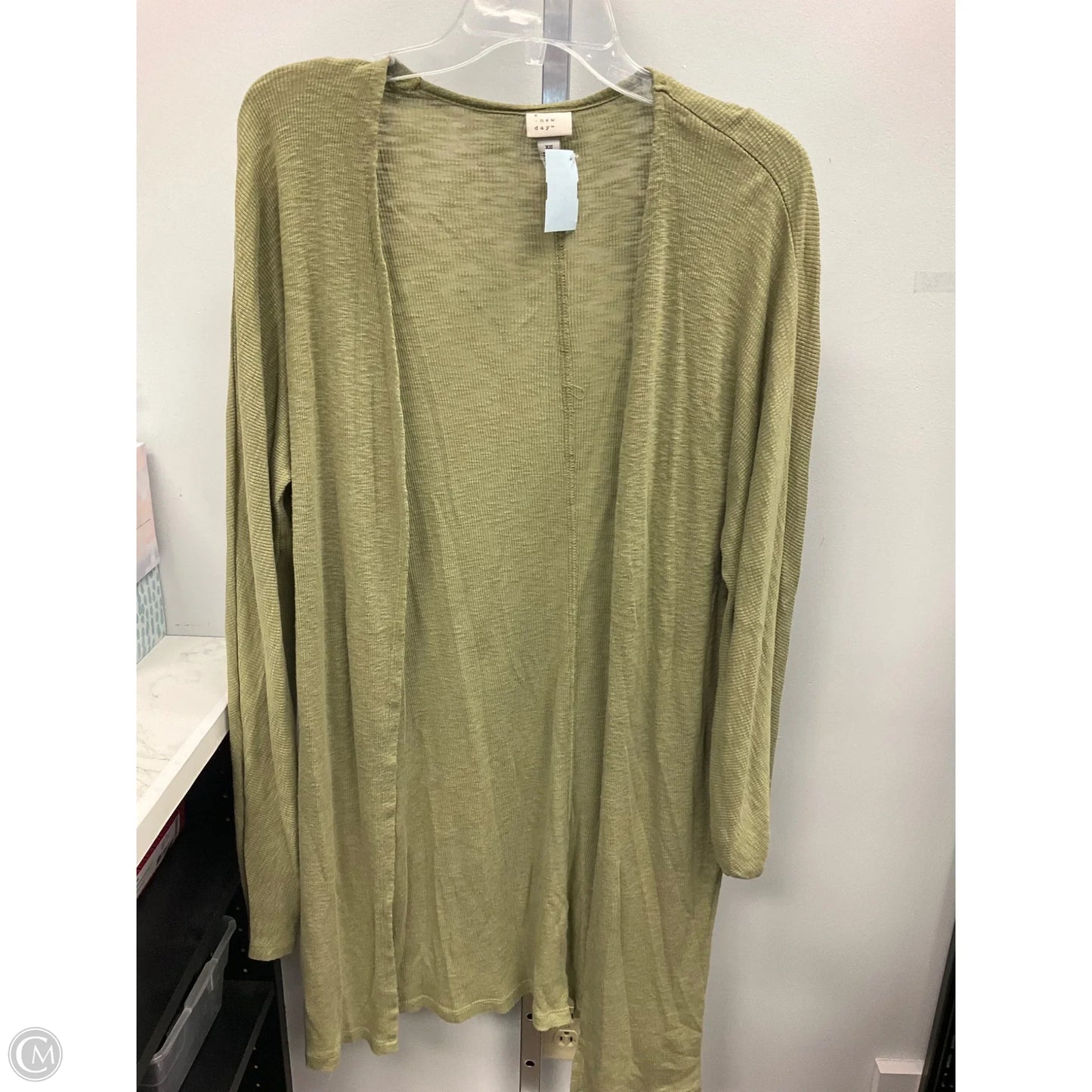 Sweater Cardigan By A New Day In Green, Size: Xs