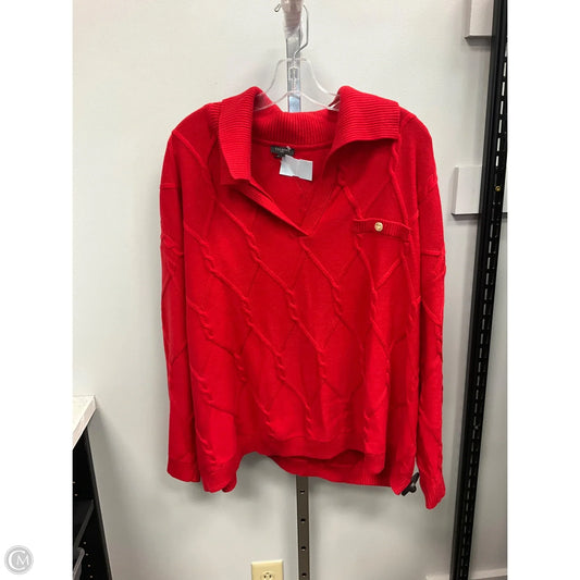 Sweater By Talbots In Red, Size: 3x