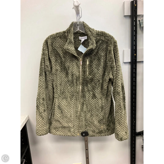 Jacket Faux Fur & Sherpa By Calvin Klein In Green, Size: M