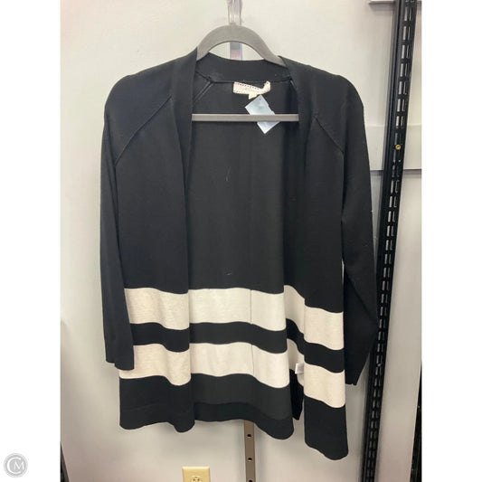 Cardigan By Clothes Mentor In Black & White, Size: L