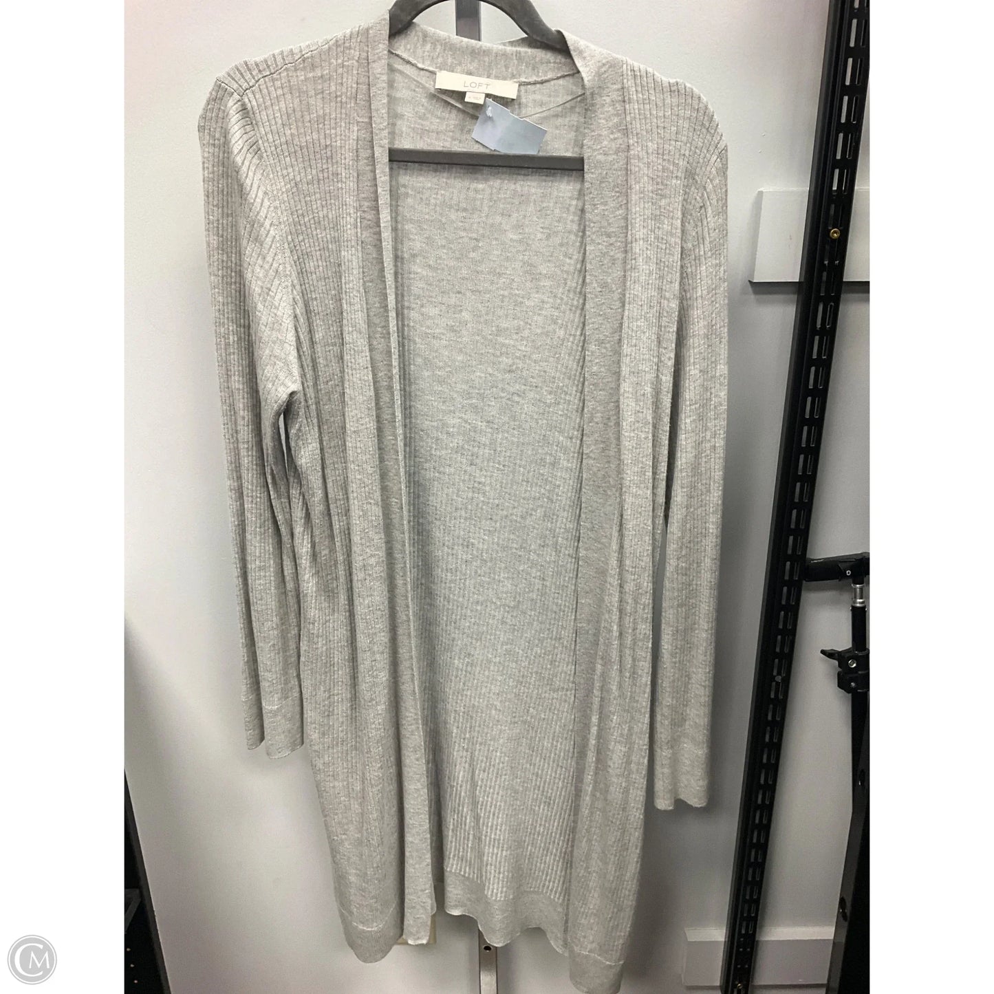 Sweater Cardigan By Loft In Grey, Size: M