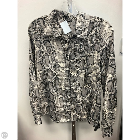 Top Long Sleeve By Shein In Snakeskin Print, Size: S