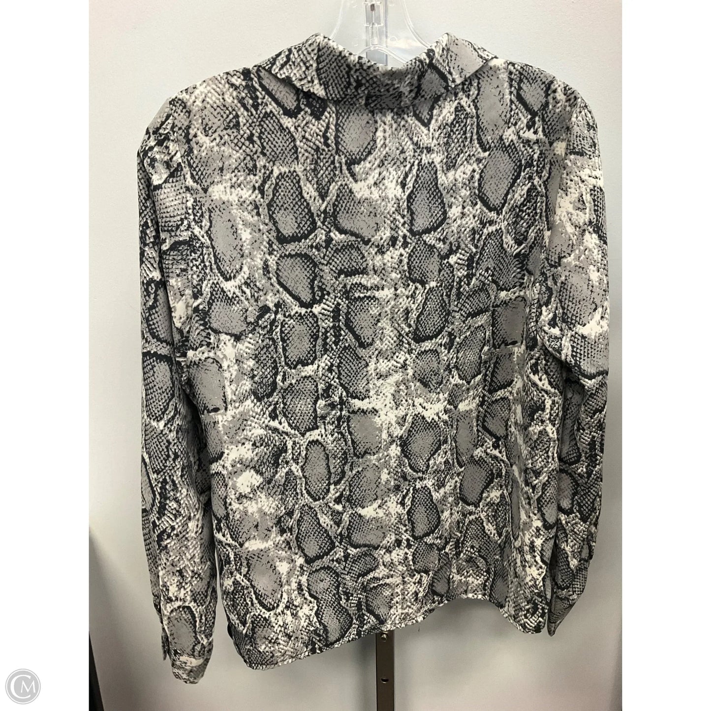 Top Long Sleeve By Shein In Snakeskin Print, Size: S