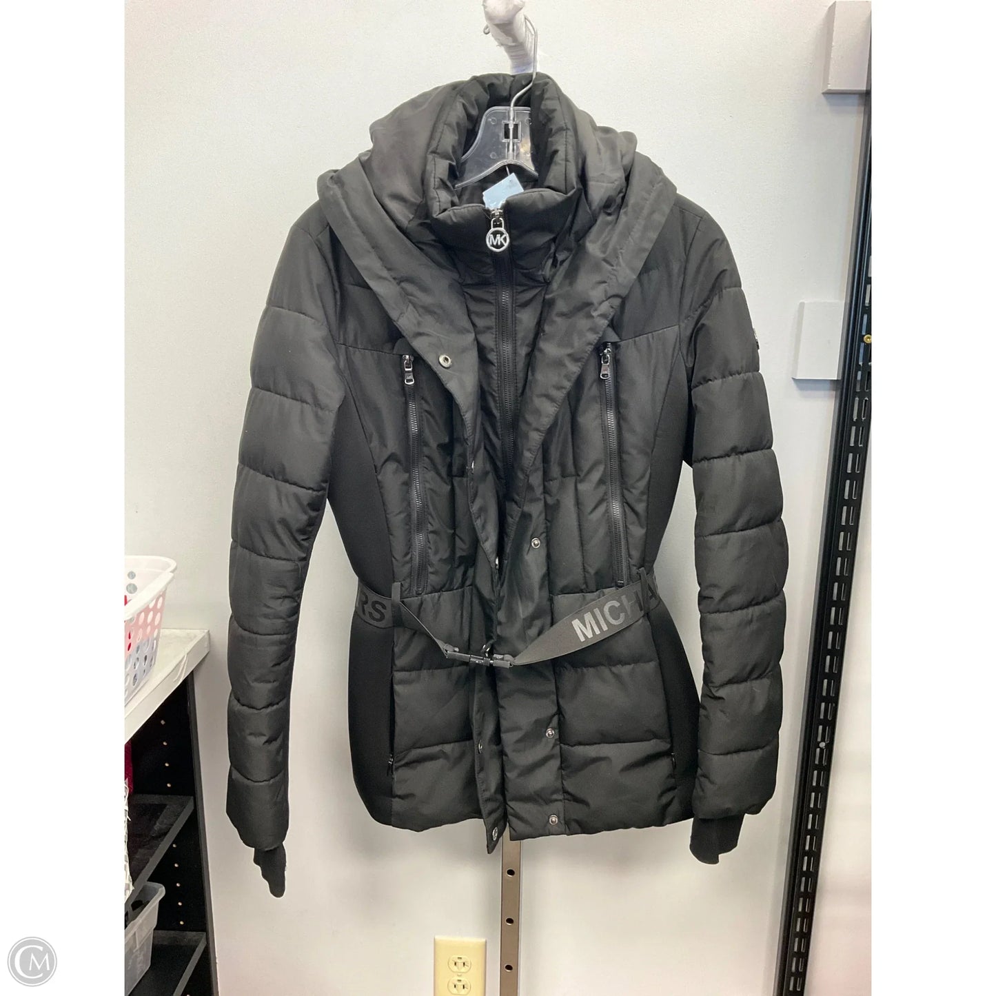 Coat Designer By Michael Kors In Black, Size: M