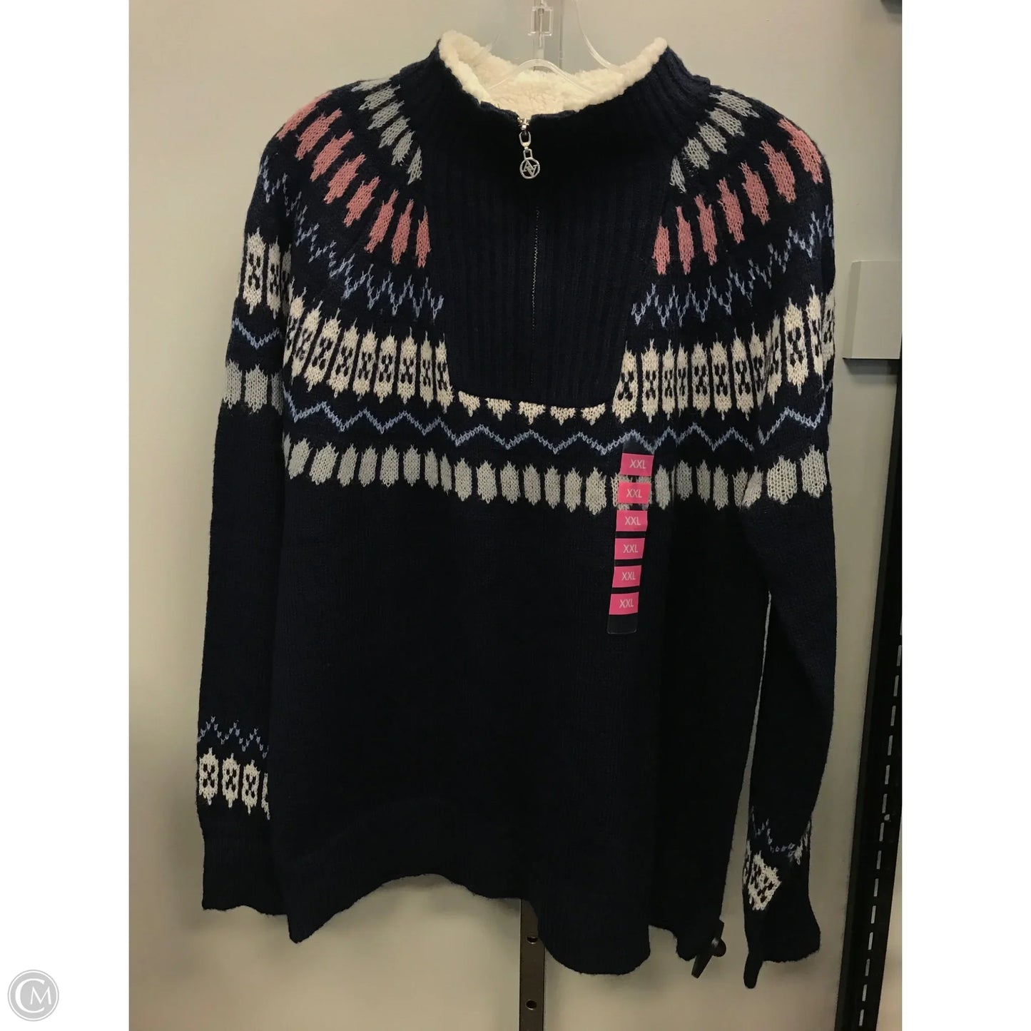 Sweater By Adrienne Vittadini In Blue, Size: Xxl
