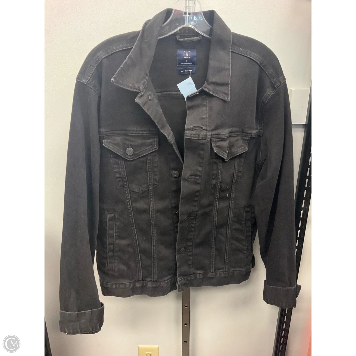 Jacket Denim By Gap In Black, Size: L