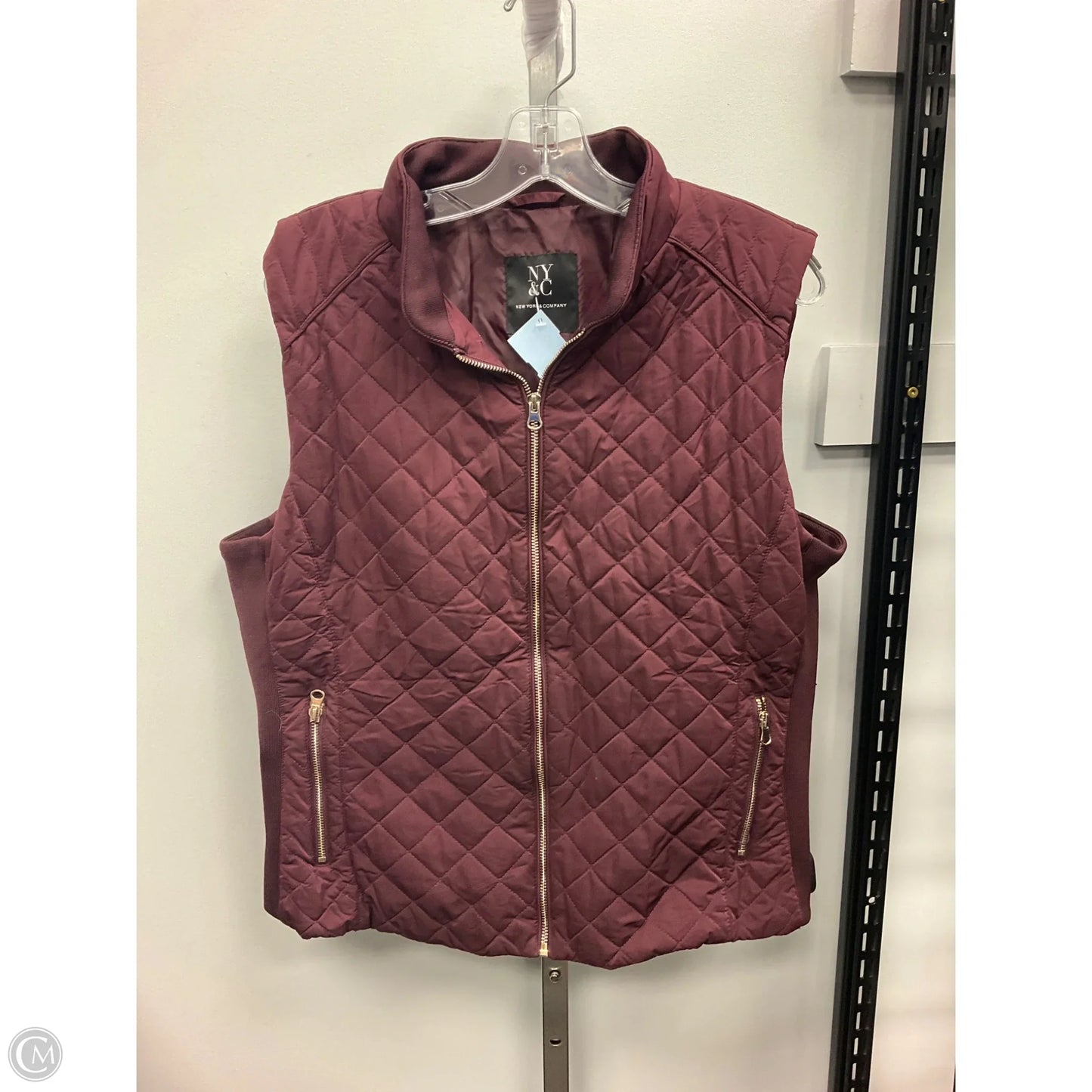 Vest Puffer & Quilted By New York And Co In Maroon, Size: Xl