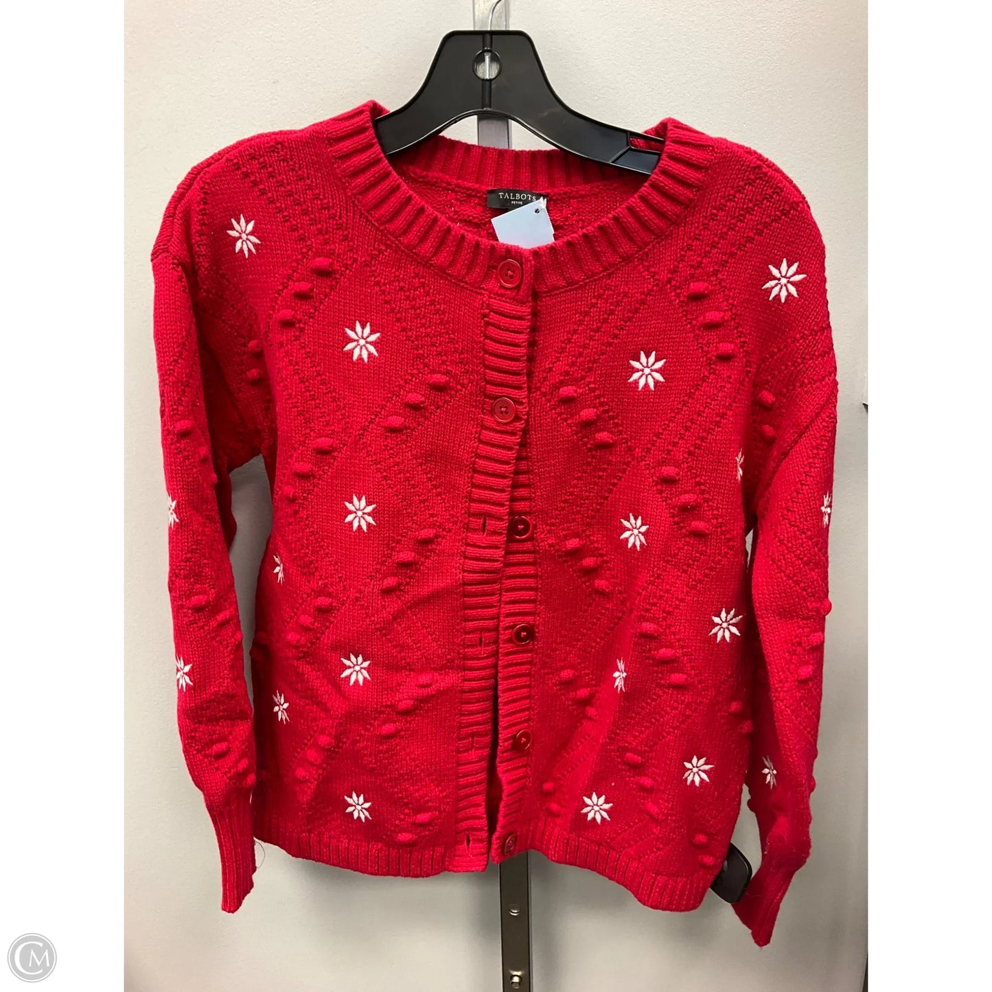 Sweater Cardigan By Talbots In Red, Size: Sp
