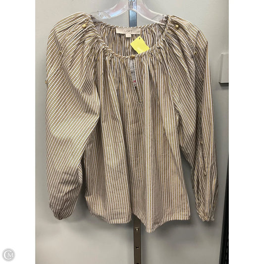 Top Long Sleeve By Loft In Striped Pattern, Size: S